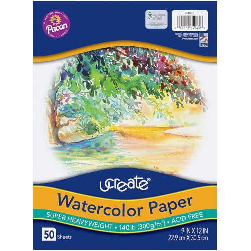 11 X 15 in Pack of 100 Sax Halifax Cold Press Watercolor Paper White 90 lb
